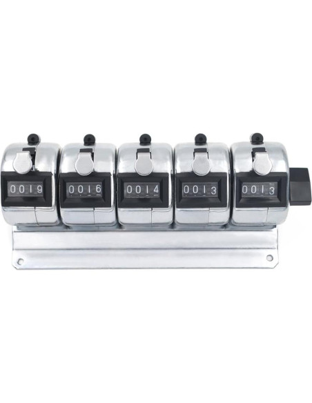 Contador de Clics GOGO de Escritorio - 5 Unidades, Metal Inoxidable