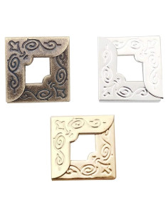 150PCS Protectores de Esquinas de Metal HanyHere - 50 Dorados, 50 Plateados, 50 Bronce