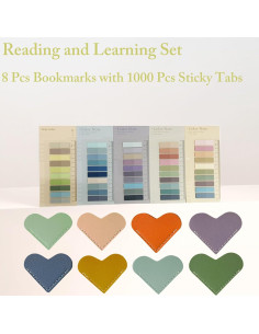 8 Marcadores de Corazón Tuuiimo + 1000 Etiquetas Adhesivas 2