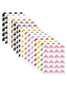 Esquinas de Fotos Autoadhesivas FineGood - 15 Piezas Vintage 14 Colores