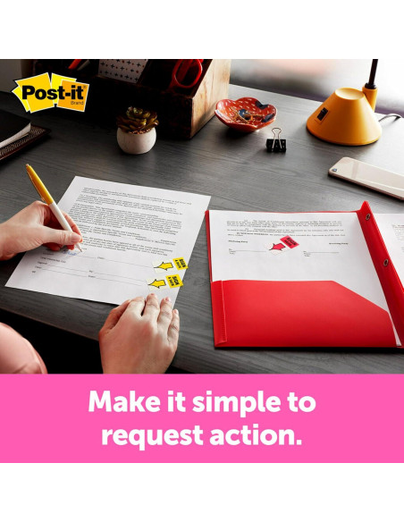 Banderas Post-it Amarillo 200 Unidades Firmar Aquí 3M