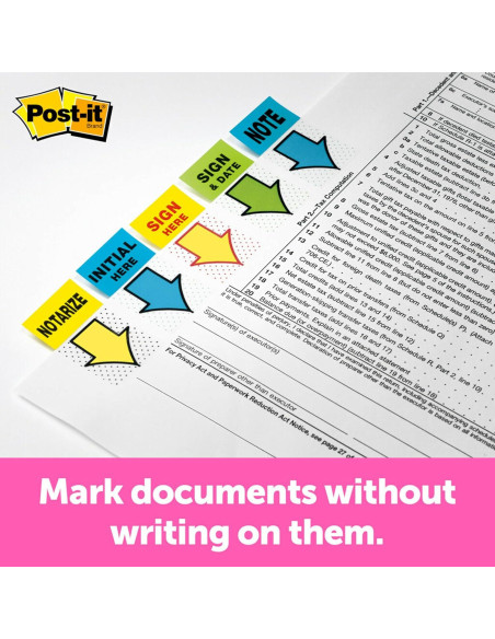 Banderas Post-it Amarillo 200 Unidades Firmar Aquí 3M