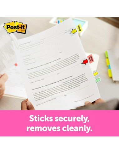 Banderas Post-it Amarillo 200 Unidades Firmar Aquí 3M