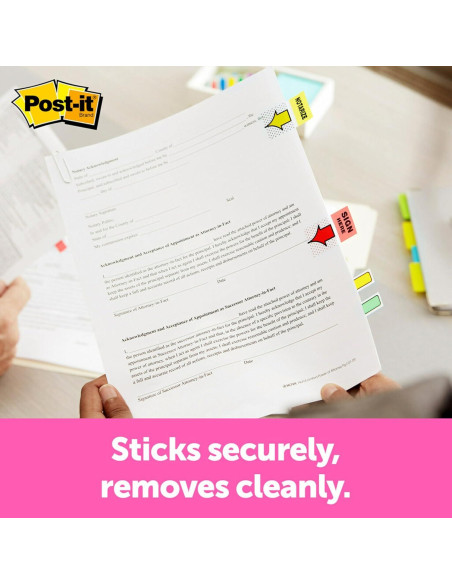 Banderas Post-it Amarillo 200 Unidades Firmar Aquí 3M