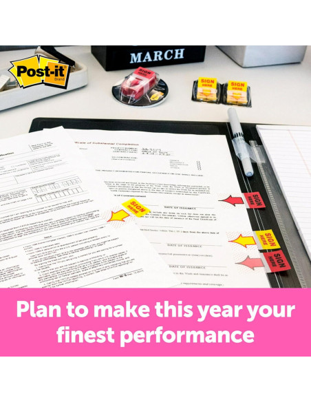 Banderas Post-it Amarillo 200 Unidades Firmar Aquí 3M