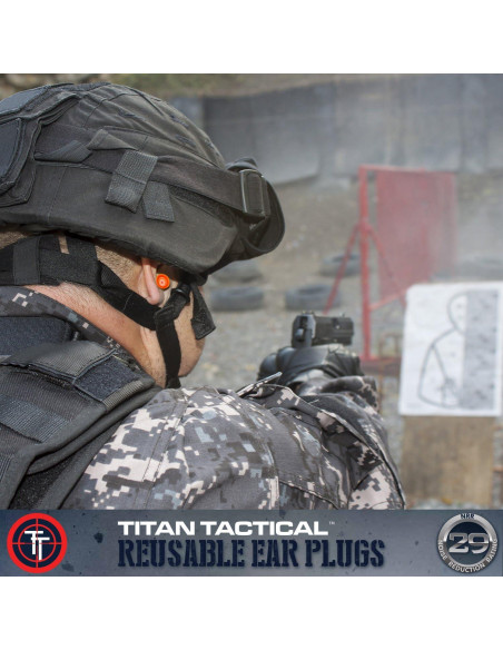 Tapones de oído Titan Tactical 29NRR con filtro removible