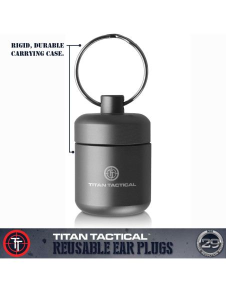 Tapones de oído Titan Tactical 29NRR con filtro removible