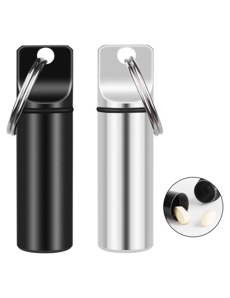 Organizador de Pastillas Portátil Oupex - 2 Cajas Aluminio a Prueba de Agua