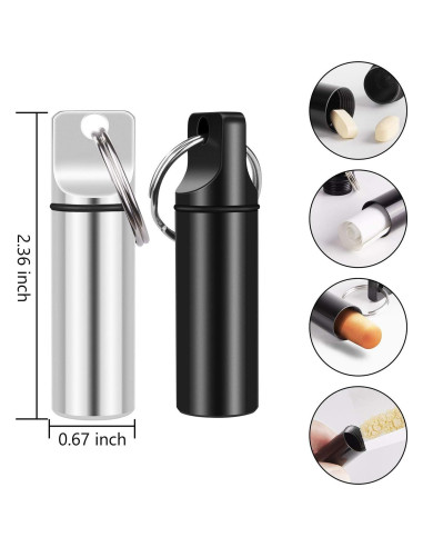 Organizador de Pastillas Portátil Oupex - 2 Cajas Aluminio a Prueba de Agua