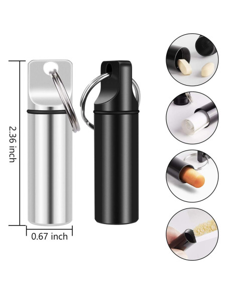 Organizador de Pastillas Portátil Oupex - 2 Cajas Aluminio a Prueba de Agua