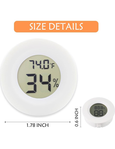 Paquete de 10 termómetros higrómetros digitales Rojuna