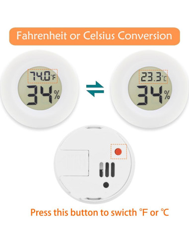 Paquete de 10 termómetros higrómetros digitales Rojuna
