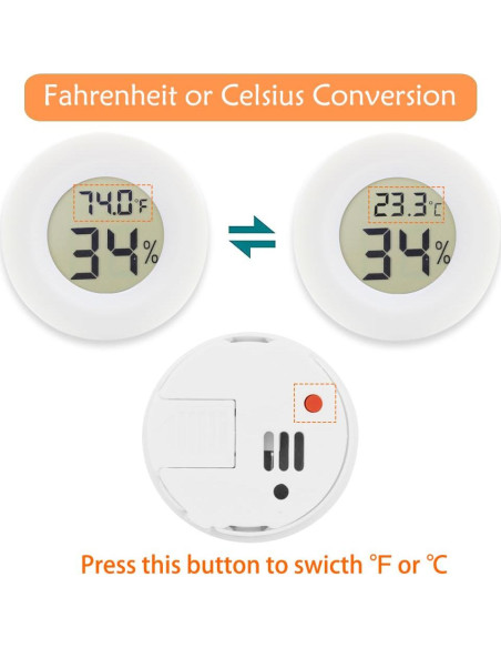 Paquete de 10 termómetros higrómetros digitales Rojuna Paquete de 10 termómetros higrómetros digitales Rojuna