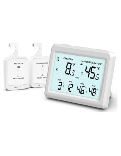 Termómetro Digital KeeKit para Refrigerador y Congelador, Pantalla LCD 9.4cm, Alarma y Registros Mín/Máx