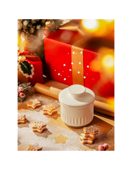 Crock de Mantequilla Sweese Floral con Tapa - 0.76 kg