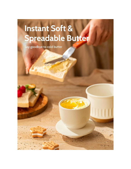 Crock de Mantequilla Sweese Floral con Tapa - 0.76 kg