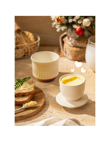 Crock de Mantequilla Sweese Floral con Tapa - 0.76 kg