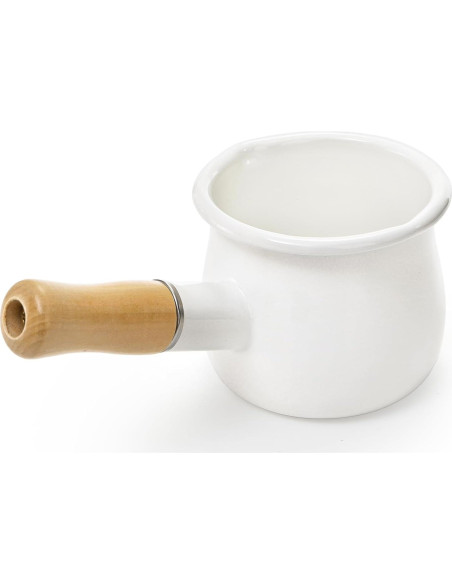 Olla de Leche DEAYOU 0.6L Esmalte Antiadherente con Mango Madera