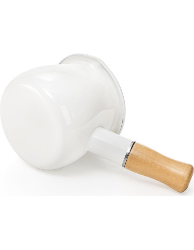 Olla de Leche DEAYOU 0.6L Esmalte Antiadherente con Mango Madera