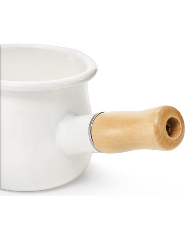 Olla de Leche DEAYOU 0.6L Esmalte Antiadherente con Mango Madera