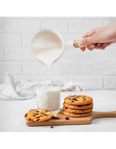 Olla de Leche DEAYOU 0.6L Esmalte Antiadherente con Mango Madera