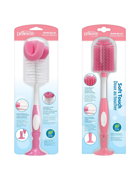 Cepillo para Biberones y Pezones Dr. Brown - 2 Unidades Rosa