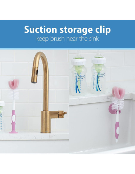 Cepillo para Biberones y Pezones Dr. Brown - 2 Unidades Rosa