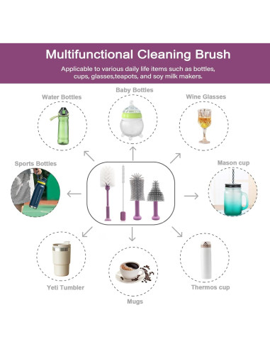 Kit Limpiador Eléctrico 4 en 1 Keoshiga - Cepillos para Botellas