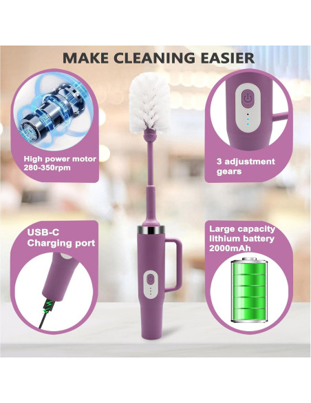 Kit Limpiador Eléctrico 4 en 1 Keoshiga - Cepillos para Botellas