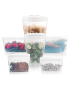 Juego de 6 Bolsas de Silicona Reutilizables Xomoo 600ml-1200ml