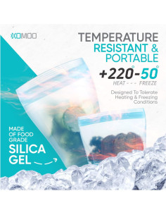 Juego de 6 Bolsas de Silicona Reutilizables Xomoo 600ml-1200ml 2