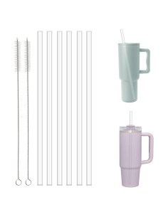 Popotes Reutilizables Transparentes 12.2" para Taza Stanley