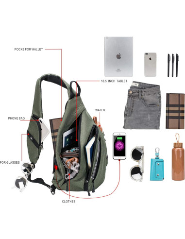 Bolsa de hombro TurnWay 2023 a prueba de agua con USB