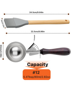 Cucharón de Helado Hafan de Acero Inoxidable 304 con Mango de Madera 2