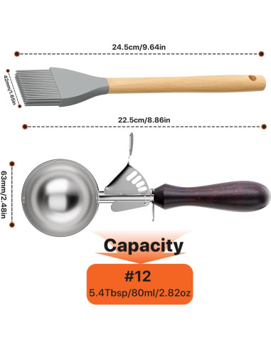 Cucharón de Helado Hafan de Acero Inoxidable 304 con Mango de Madera