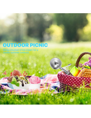 Cucharón de Helado Hafan de Acero Inoxidable 304 con Mango de Madera