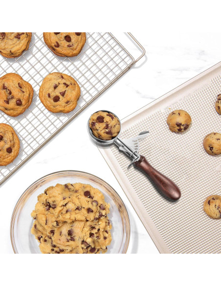 Cucharón de Helado Hafan de Acero Inoxidable 304 con Mango de Madera