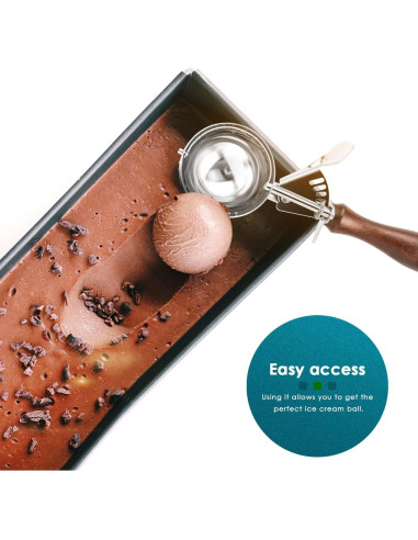 Cucharón de Helado Hafan de Acero Inoxidable 304 con Mango de Madera