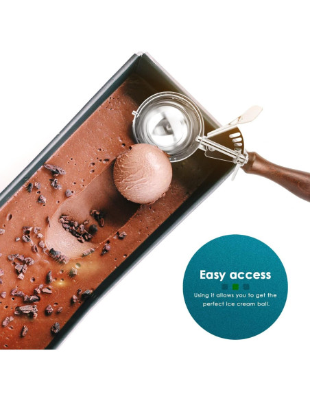 Cucharón de Helado Hafan de Acero Inoxidable 304 con Mango de Madera