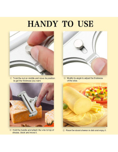 Juego de Cortadores de Queso Linwnil de Acero Inoxidable 4 Piezas 2