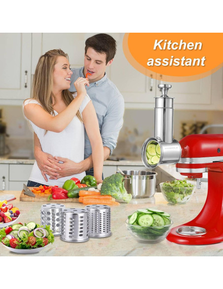 Cortador y Rallador Acero Inoxidable KINGEAGLE para KitchenAid