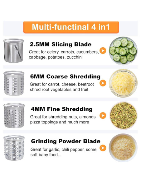 Cortador y Rallador Acero Inoxidable KINGEAGLE para KitchenAid