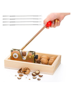 Cascanueces Manual Pumtus con Base de Madera y 4 Tenedores