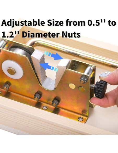 Cascanueces Manual Pumtus con Base de Madera y 4 Tenedores