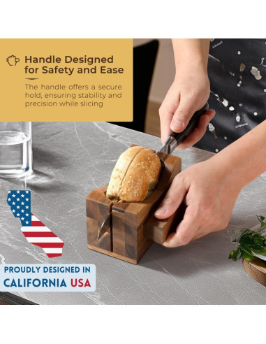 Cortador de Bagels de Madera de Acacia Annie & Mia 16 cm