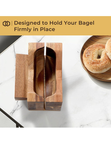 Cortador de Bagels de Madera de Acacia Annie & Mia 16 cm