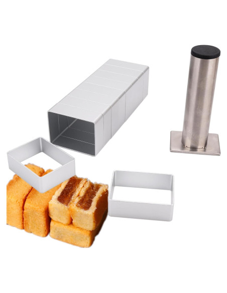 Juego de 10 Moldes de Galleta Rectangulares con Sello Robebeee Juego de 10 Moldes de Galleta Rectangulares con Sello Robebeee