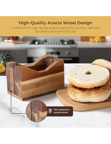 Cortador de Bagels de Madera de Acacia Annie & Mia 16 cm