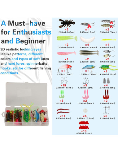 Kit de Herramientas de Pesca Mouhike 113 Piezas con Bolsa