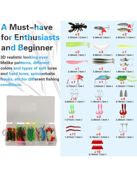 Kit de Herramientas de Pesca Mouhike 113 Piezas con Bolsa